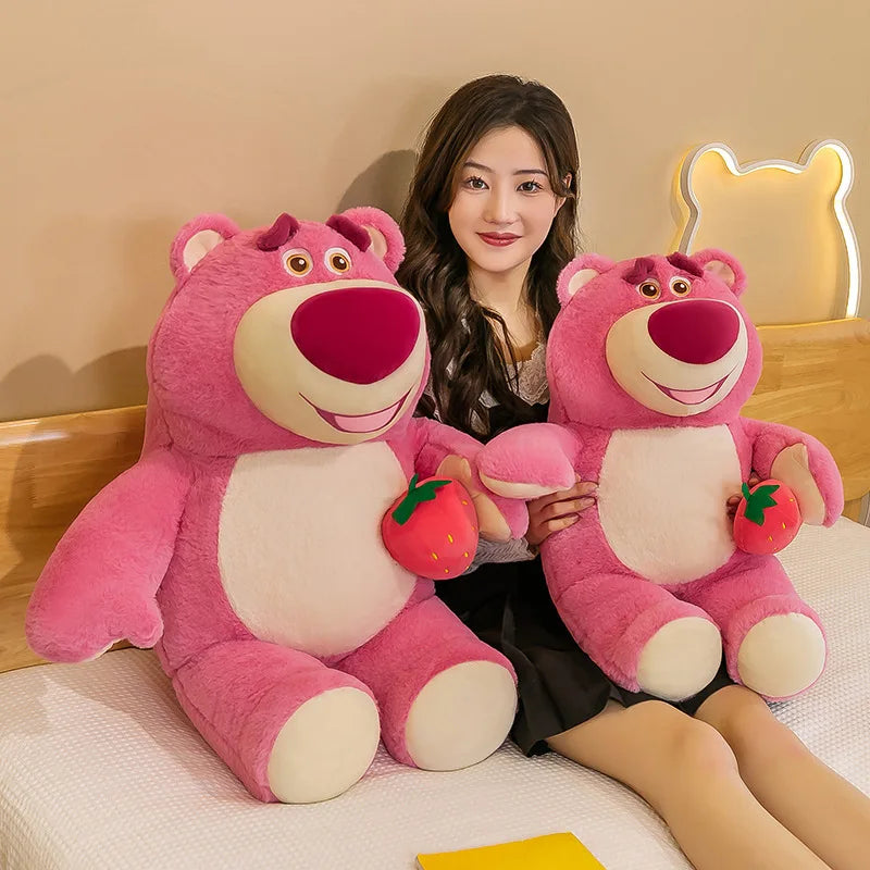 35cm Cute Cartoon Pixar Strawberry Bear Doll Plush Toy Gift Office Sofa Strawberry Bear Pillow Cushion Plushies Dolls for Kids