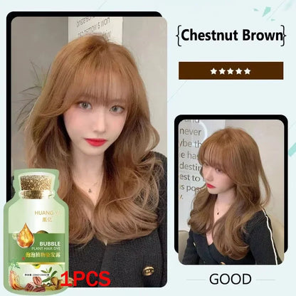 500ml Natural Herbal Hair Dye Shampoo 3 in 1 Change Hair Color Gray Hair to Dark Brown Black Deep Nourishing Fashion Hair Care