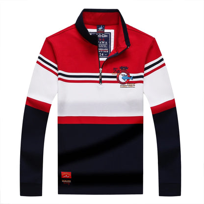 TACE&SHARK Stand Collar Polo Shirt