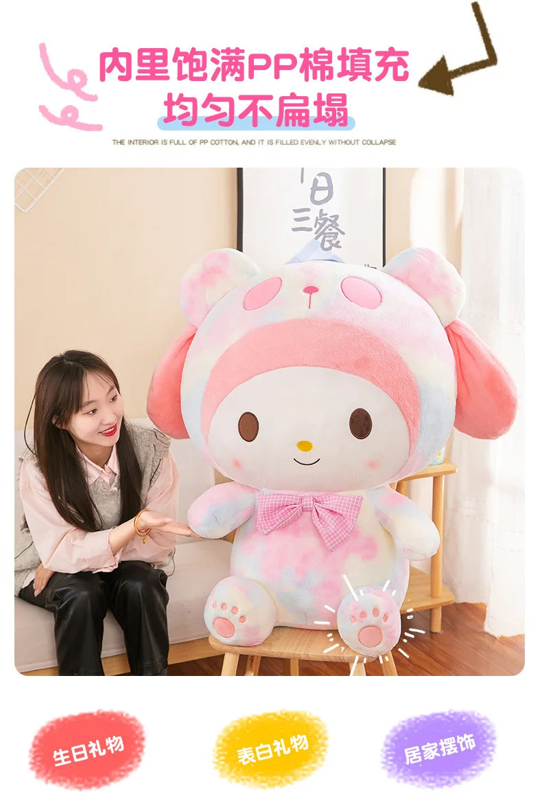 Giant Sanrio Kulomi Plushies Stuffed Animal Doll Cute Cinnamoroll Throw Pillow Melody Plush Toys Girl's Birthday Cinnamorol Gift