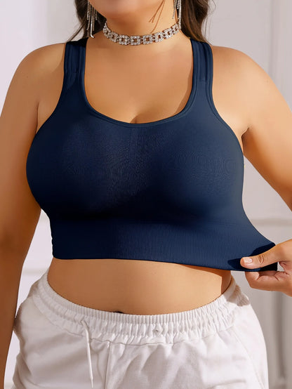 Plus Size Women's Sports Bra with Cross Straps And Padding