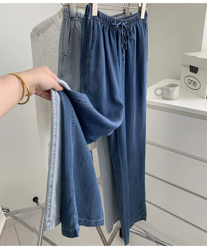 Thin Ice Silk Denim Pants for Women