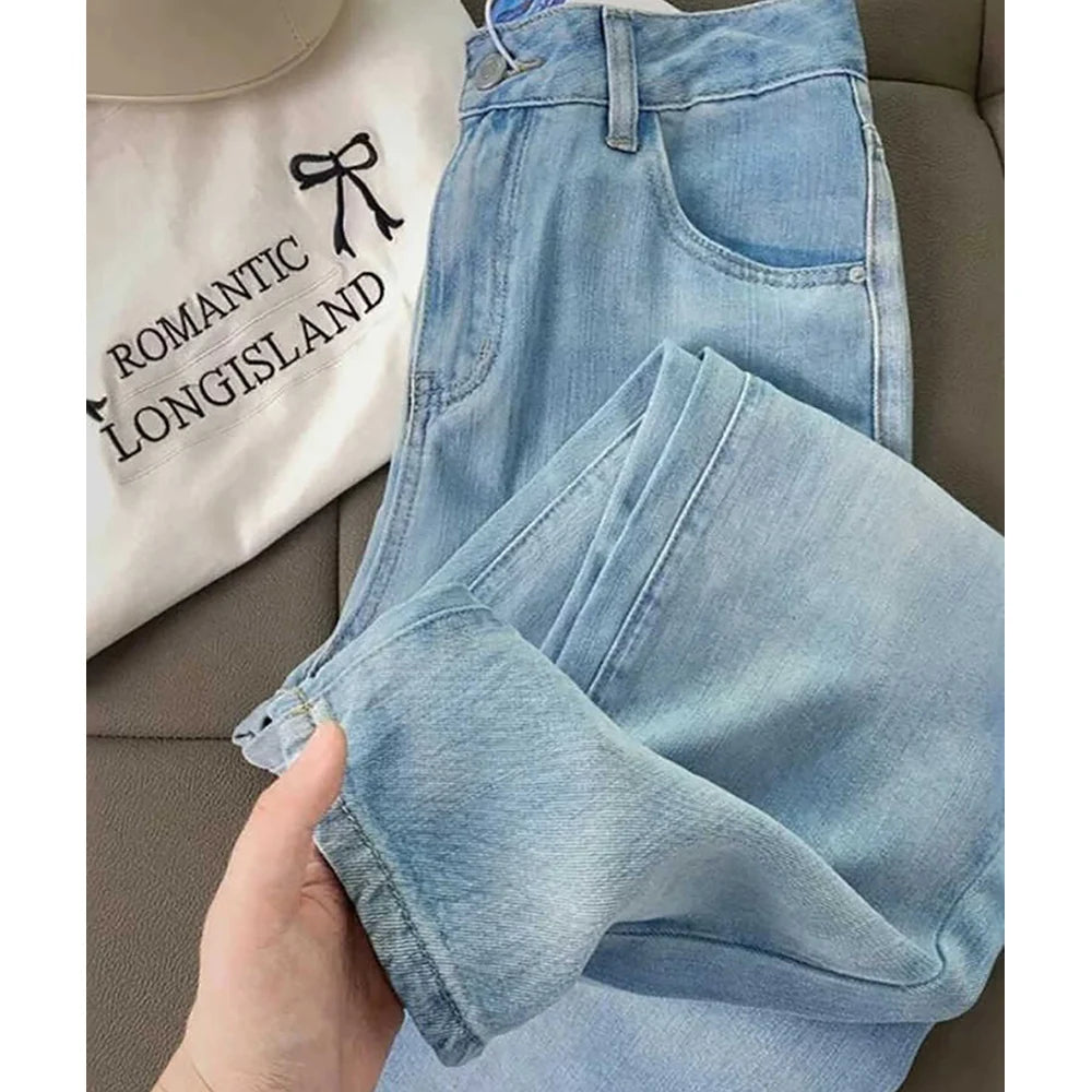 Oversized Thin Ice Silk Jeans