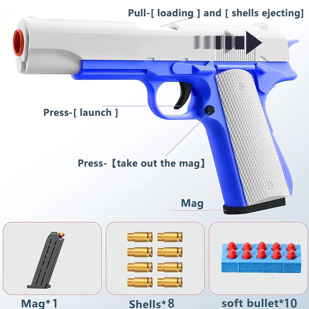 Blaster Gun Toy Guns With Soft Bullets Toys Foam Pistol Safe For Kids