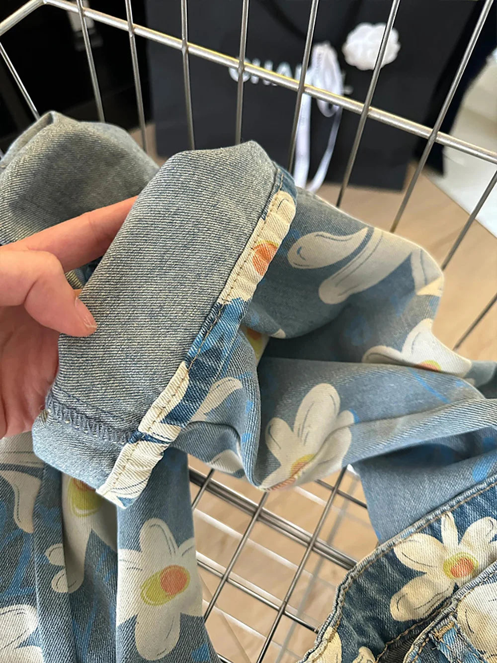 Floral Print Wide Leg Jeans