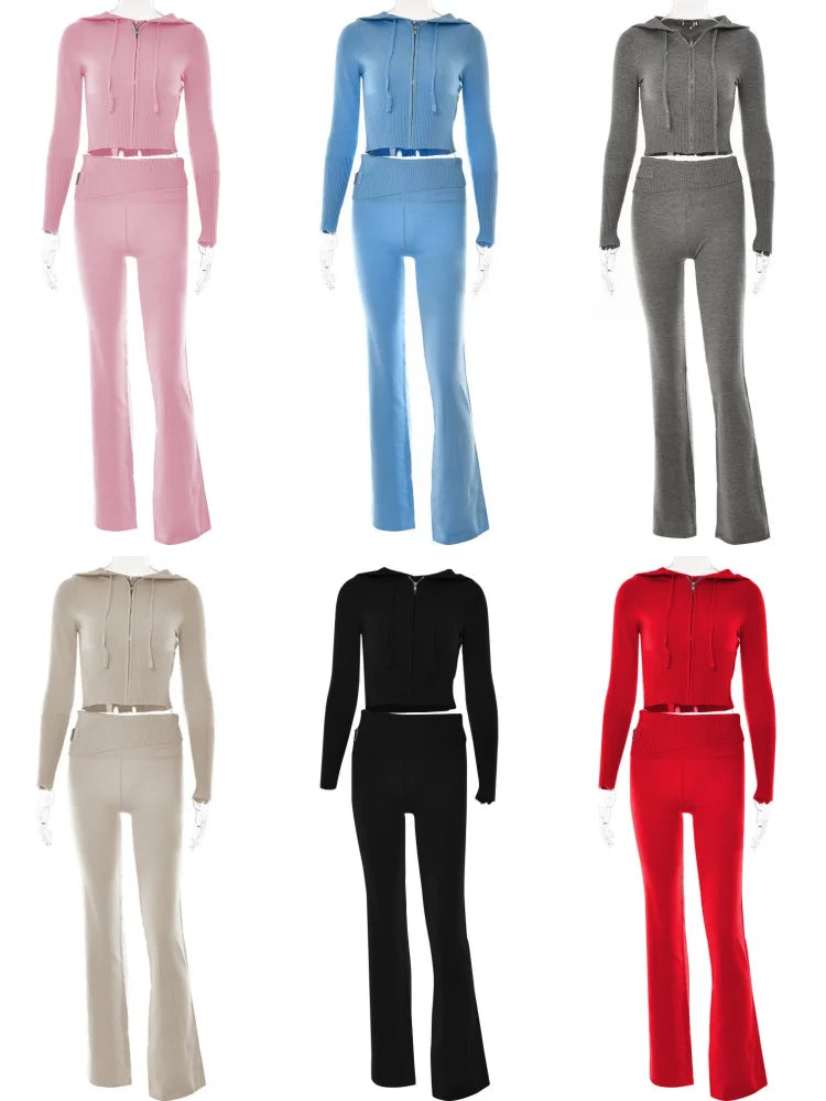 Apprabant Rib Knitted Two Piece Set