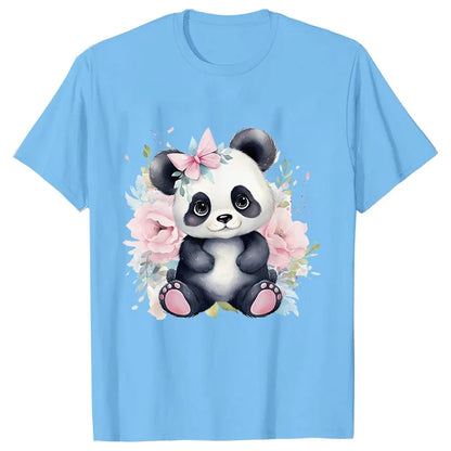 Cute Panda Printed T-Shirt