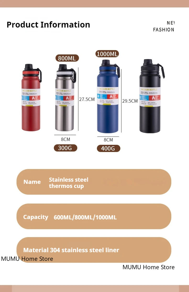 Stainless Steel Vacuum Flask – Car Thermal Cup for Hot & Cold Drinks