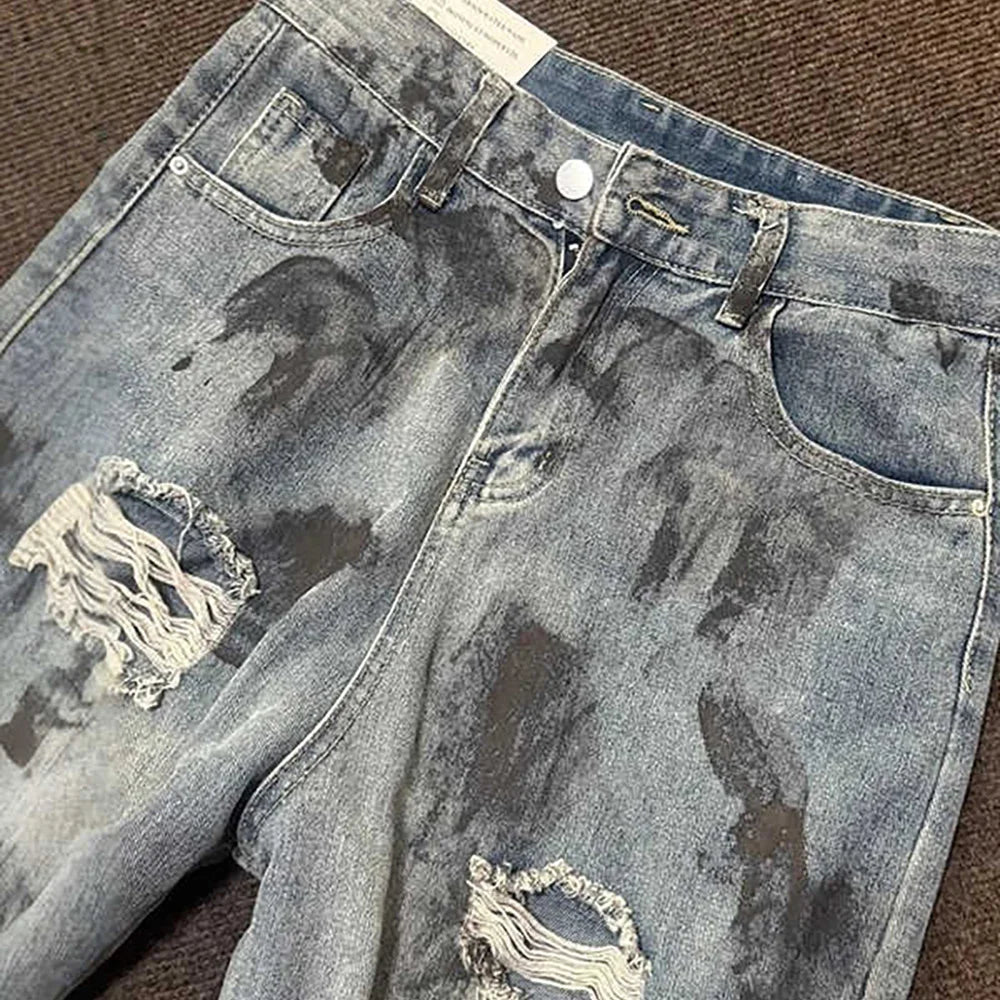 Dirty Ripped Holes Jeans Women