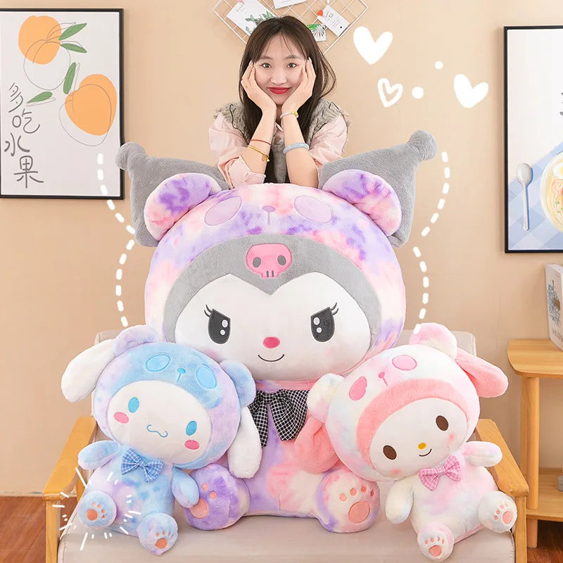 Giant Sanrio Kulomi Plushies Stuffed Animal Doll Cute Cinnamoroll Throw Pillow Melody Plush Toys Girl's Birthday Cinnamorol Gift