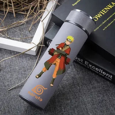 Japan Anime One Piece 304 Stainless Steel Thermos Cup Cartoon Pattern Luffy Roronoa Zoro Action Figure High Capacity Water Cup