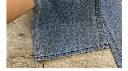 Leopard Print Wide Leg Jeans