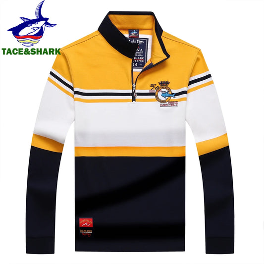 TACE&SHARK Stand Collar Polo Shirt