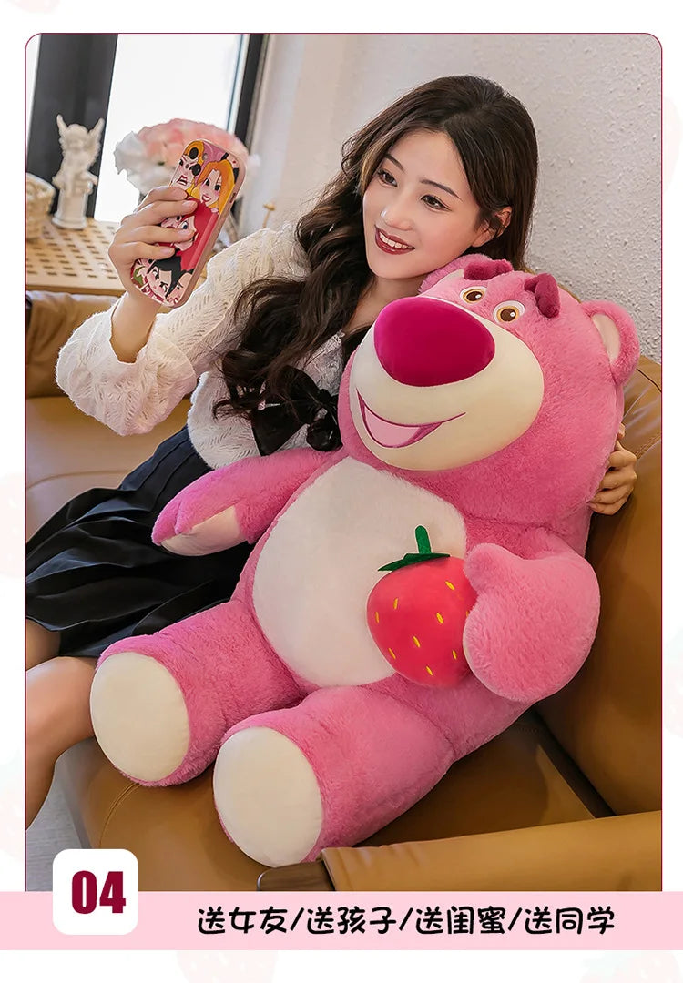 35cm Cute Cartoon Pixar Strawberry Bear Doll Plush Toy Gift Office Sofa Strawberry Bear Pillow Cushion Plushies Dolls for Kids