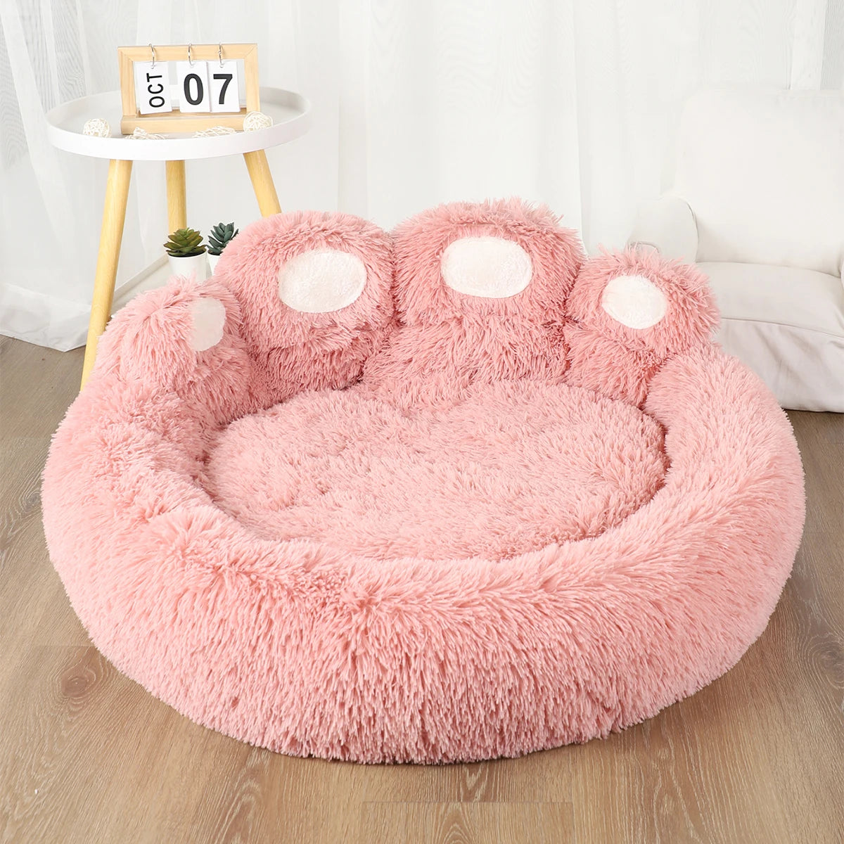 Fluffy Dog Bed – Plush Round Pet Cushion for Small to Large Dogs & Cats