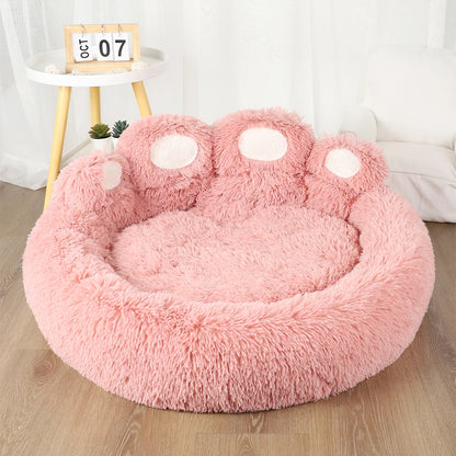Fluffy Dog Bed – Plush Round Pet Cushion for Small to Large Dogs & Cats