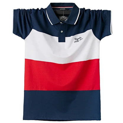 Patchwork Polo Shirts Plus Size M-6XL