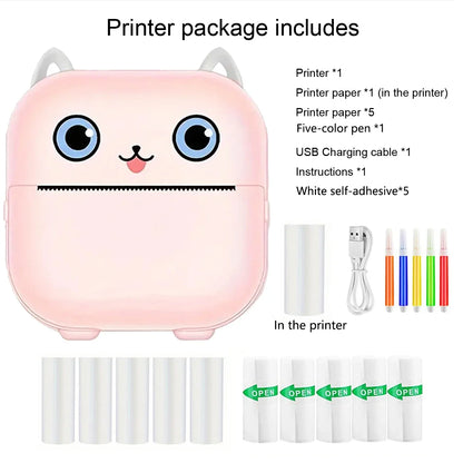 Mini Printer, Portable Thermal Printer Inkless Sticker Maker Machine, Pocket Bluetooth Printer for Pictures, Photos,Journals