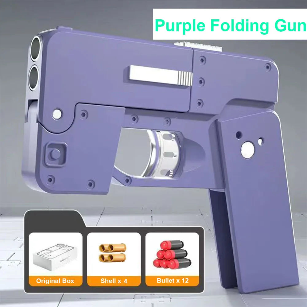 Shell Ejecting Black Toy Guns For Adults Boys Folding iPhone Gun