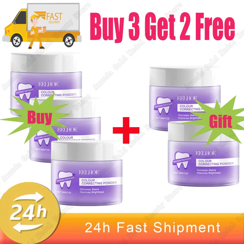 5 Days Teeth Whitening Powder Remove Plaque Stains Dental Calculus Oral Hygiene Cleaning Fresh Bad Breath Tooth Care Products