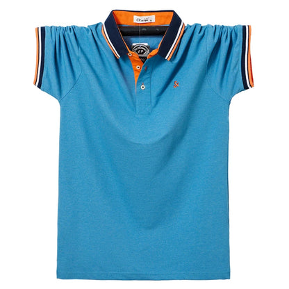 Mens Casual Knot Embroidery 95% Cotton Polo Shirt