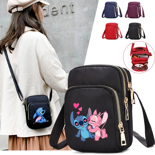 Women Shoulder Bags Lilo Stitch Cell Phone Purse Crossbody