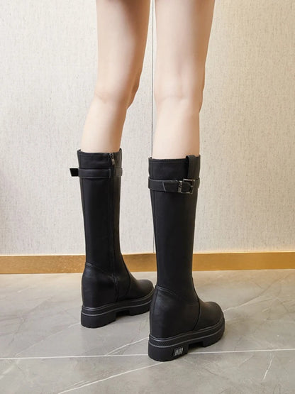 Fujin 10cm Knee High Boots for Women Motorcycle Boots