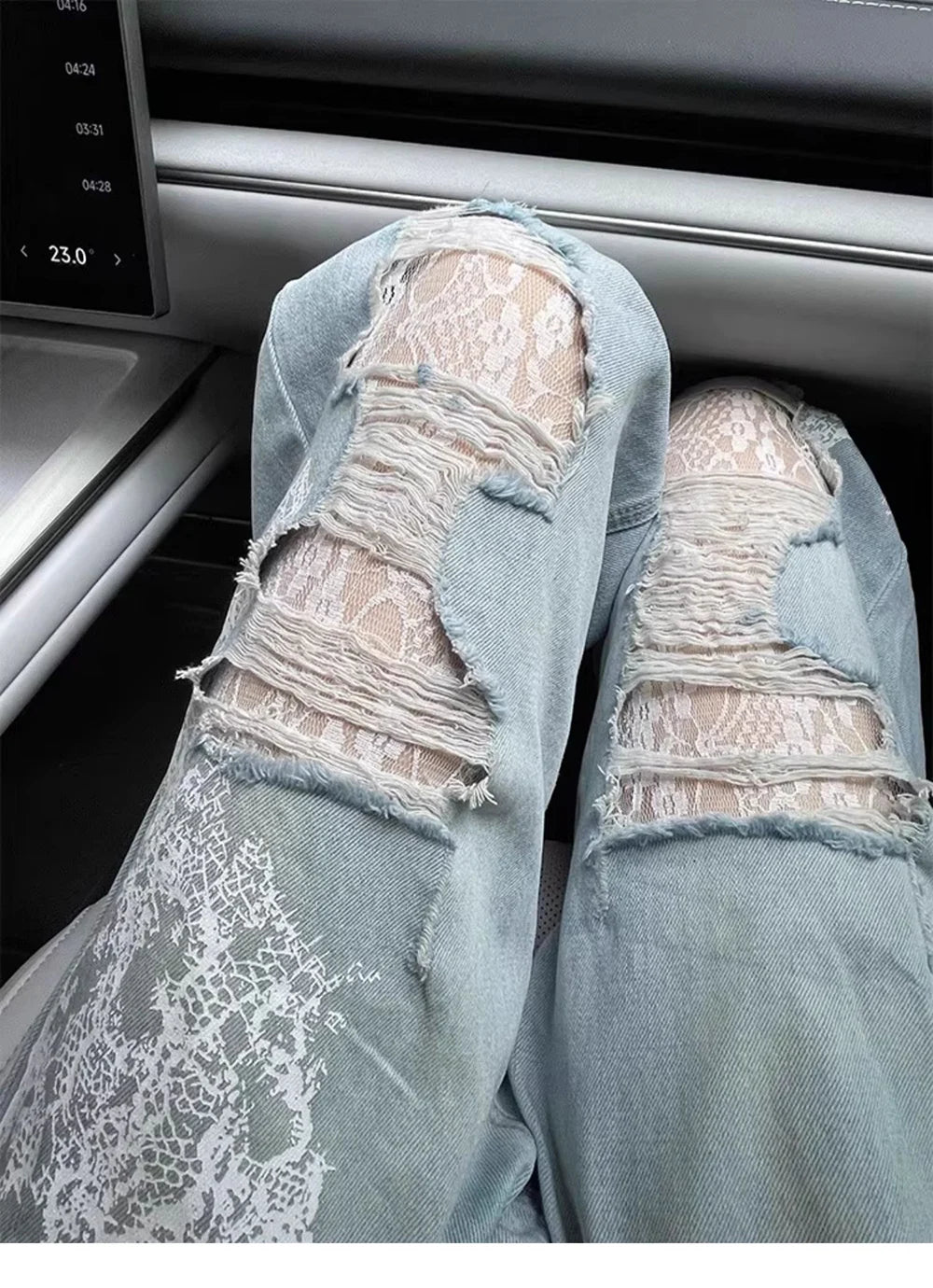 Oversized Fashion Ripped Holes Jeans
