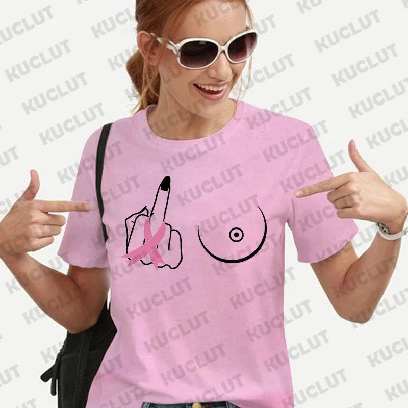 Middle Finger Breast Cancer Shirt