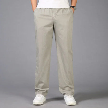 Men Pants Casual Cotton Long Pants Straight Joggers
