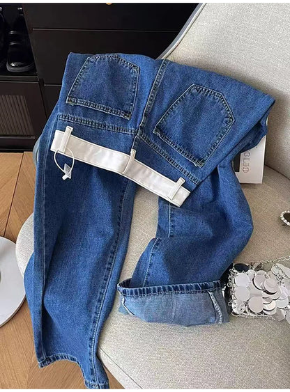 Oversized Women Blue Denim Pants