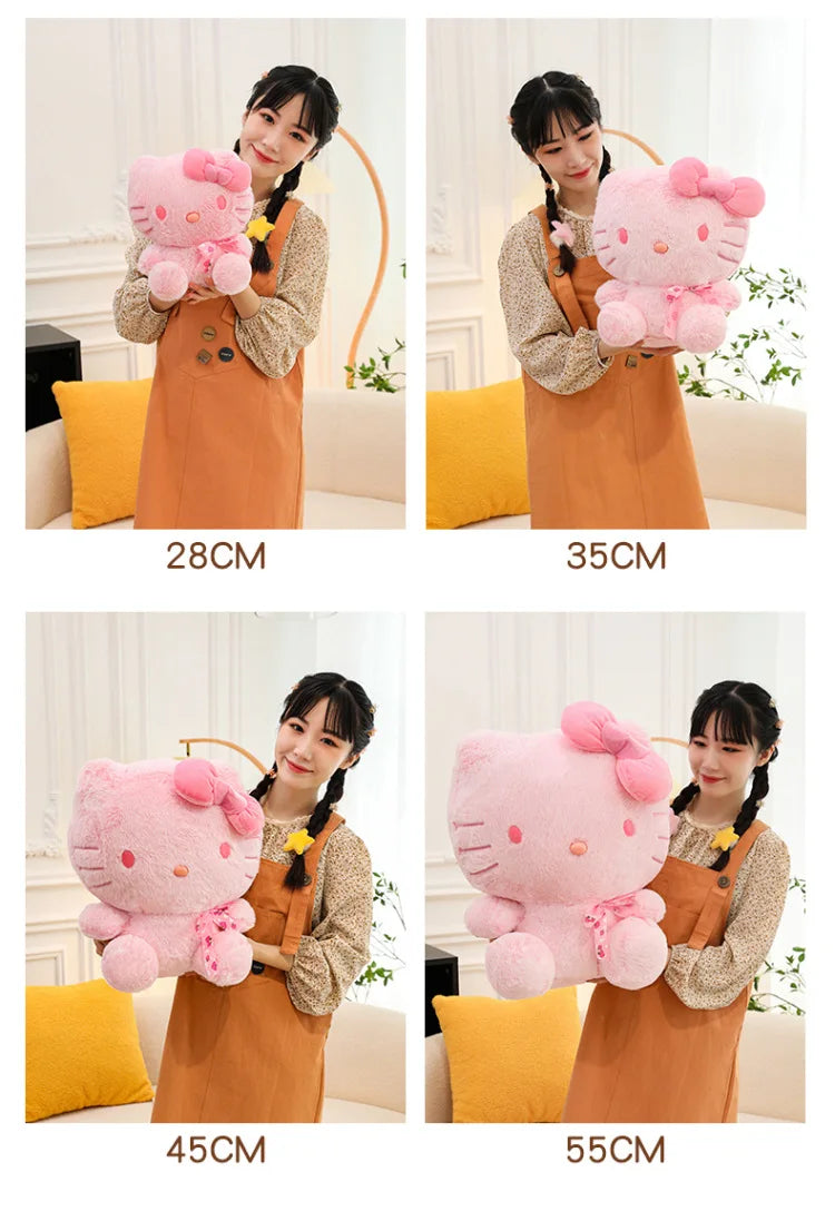 28-35cm Sanrio Hello Kitty Cat Plush Toys Cartoon KT Cat Plush Doll Soft Stuffed Kawaii Anime Pillow Birthday Gift For Kids Girl