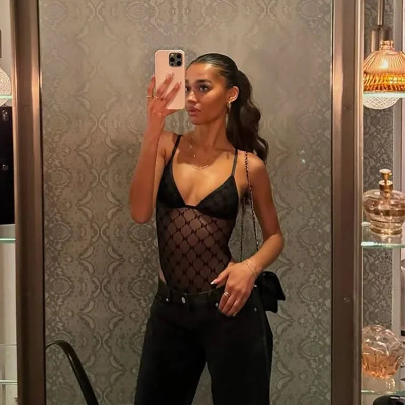 Bodysuits Patchwork Low Cut
