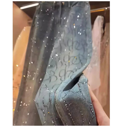 Hot Stamping Diamond Jeans