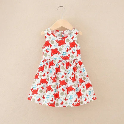 Cotton Cartoon Summer Dress for Girls – Sleeveless Princess Party Outfit