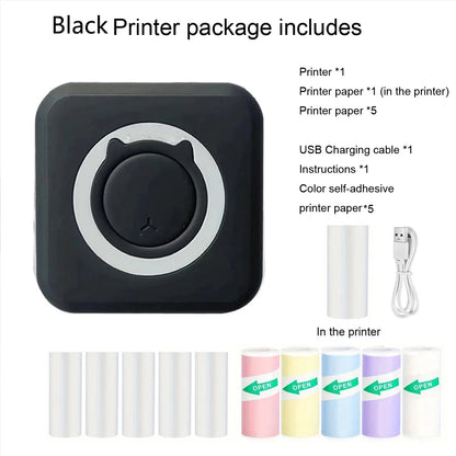 Mini Bluetooth Sticker Printer – Portable Inkless Pocket Printer for Photos, Journals & Notes
