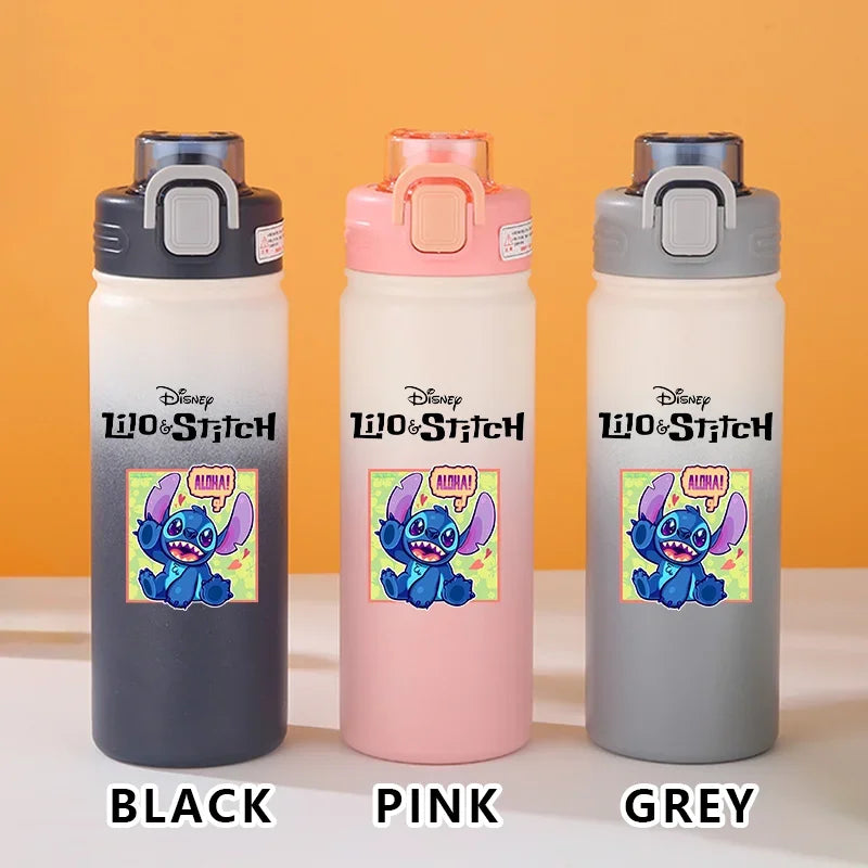 Disney Lilo Stitch Gradient Thermos Cup Outdoor Sports Fitness Portable Leak-proof Camping Cartoon Animation Cycling Kettle Gift