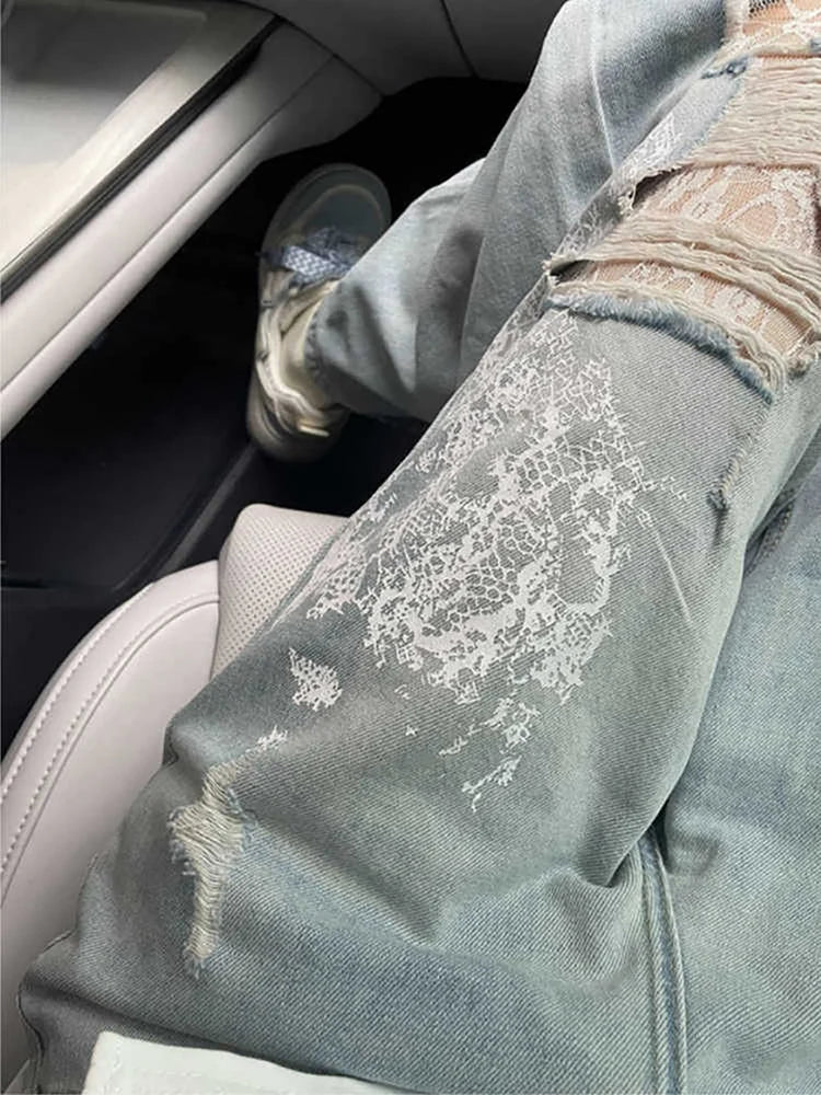 Oversized Fashion Ripped Holes Jeans