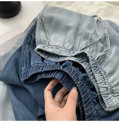 Thin Ice Silk Denim Pants for Women