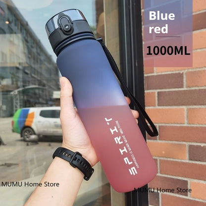 500ML / 650ML / 1000ML Gradient Sports Water Bottle – BPA-Free Large Capacity Fitness Jug
