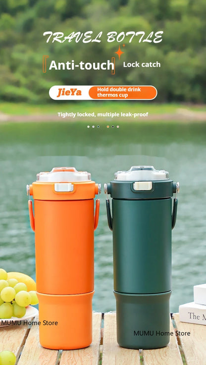 770/900ML Car Coffee Cup Outdoor Sport Insulated Cup Thermos Water Bottle Tumbler Vacuum Flasks Keeps Cold and Heat Thermal Mug