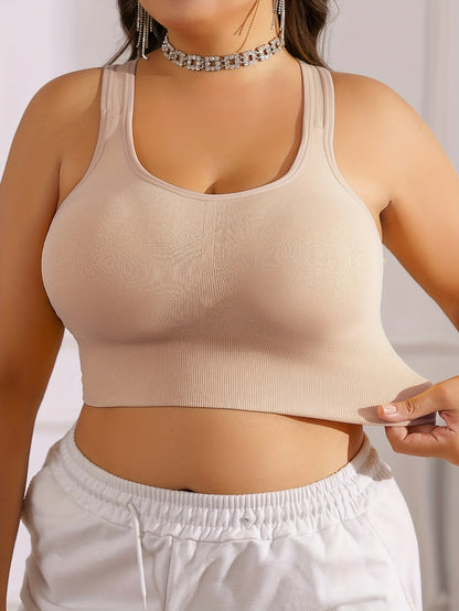 Plus Size Women's Sports Bra with Cross Straps And Padding