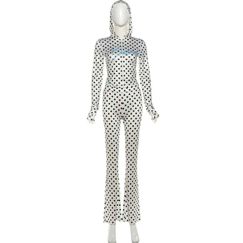 Polka Dot Letter Print 2 Piece Set