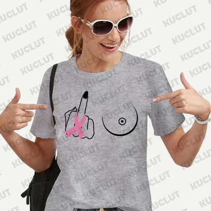 Middle Finger Breast Cancer Shirt