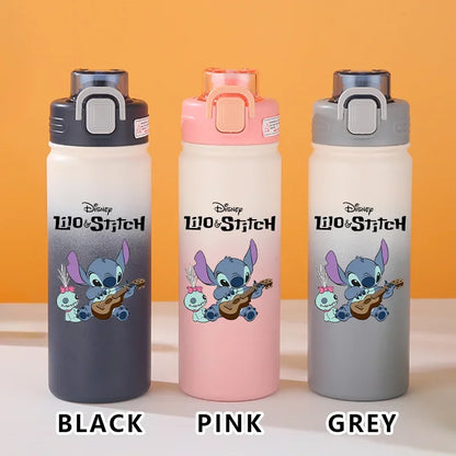 Disney Lilo Stitch Gradient Thermos Cup Outdoor Sports Fitness Portable Leak-proof Camping Cartoon Animation Cycling Kettle Gift