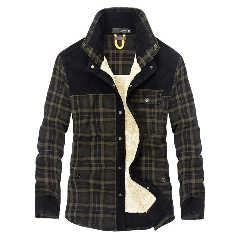 Men Casual Military Shirts Wool Fleece