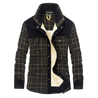 Men Casual Military Shirts Wool Fleece