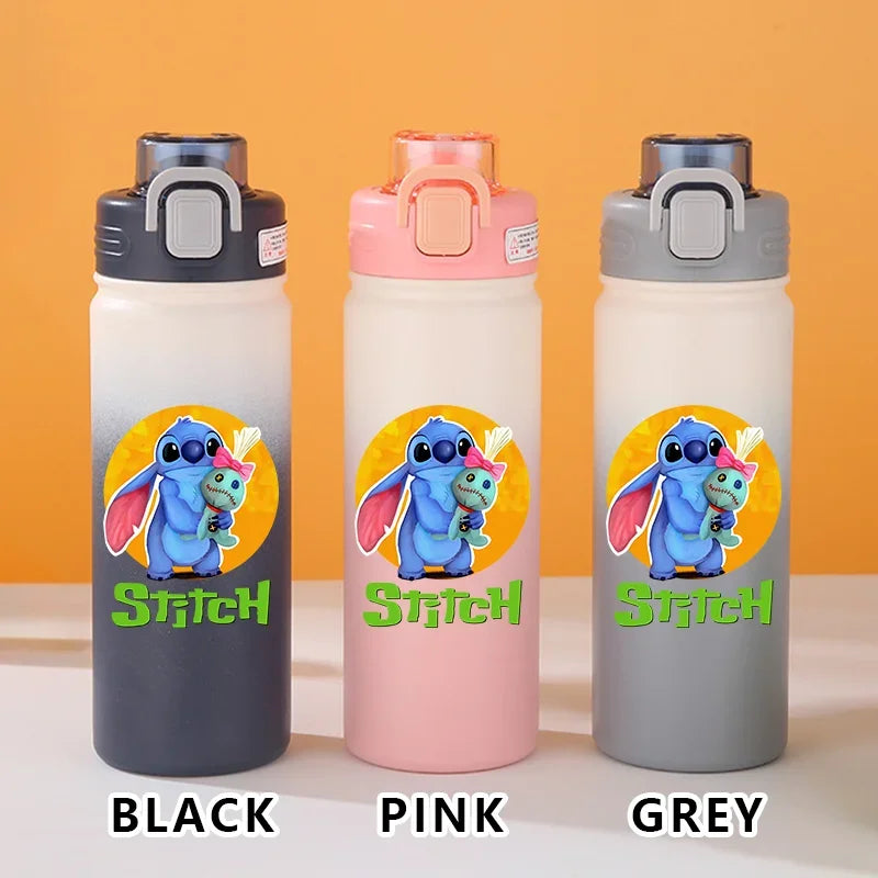 Disney Lilo Stitch Gradient Thermos Cup Outdoor Sports Fitness Portable Leak-proof Camping Cartoon Animation Cycling Kettle Gift