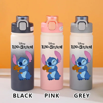 Disney Lilo Stitch Gradient Thermos Cup Outdoor Sports Fitness Portable Leak-proof Camping Cartoon Animation Cycling Kettle Gift