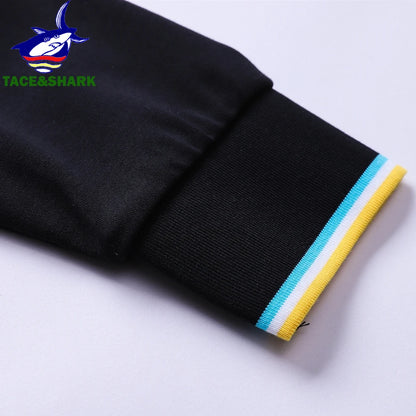 Men‘s Embroidery Solid Color Long Sleeve Polo Shirt